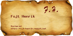 Fojt Henrik névjegykártya